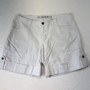 Mudd Jeans Khaki Shorts Vintage Y2K Size 11 100% Cotton Cuffed Cargo‎ Pockets